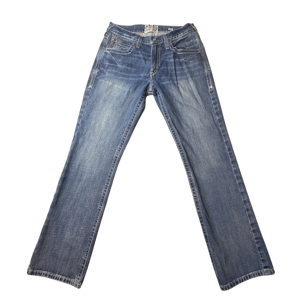 Ariat M5 Jeans Mens 33x34 Blue Straight Fit Straight Leg Low Rise Denim Cotton